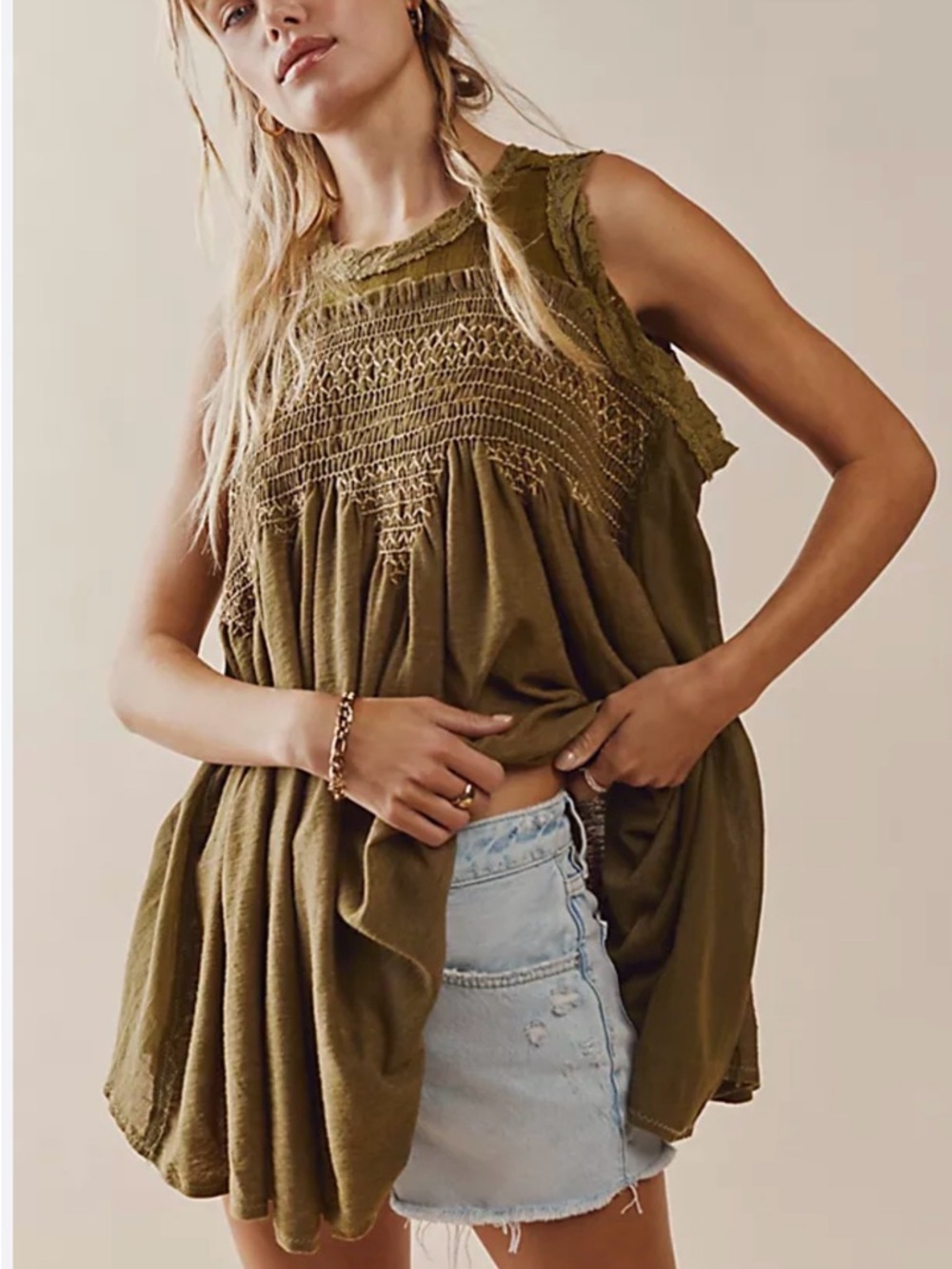 Free people Olive Sea breeze tunic